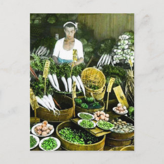 Cartão Postal O Mercado De Agricultores Japoneses Cai Na Colheit