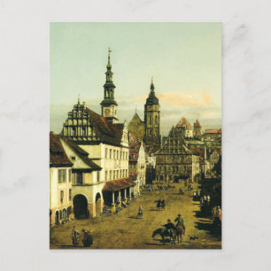 Cartão Postal O Mercado de Pirna por Bernardo Bellotto