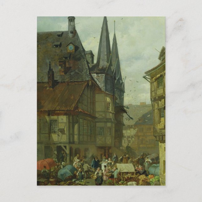 Cartão Postal O Mercado em Wernigerode, 1861 (Frente)