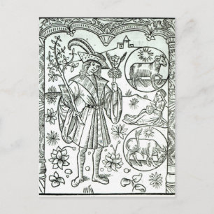 Cartão Postal O mês de abril com signos solares astrológicos