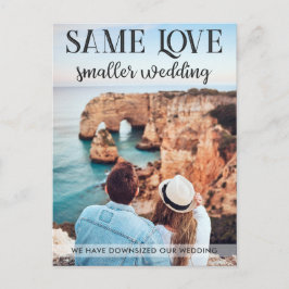 Cartão Postal O mesmo amor, casamento menor, uma foto simples
