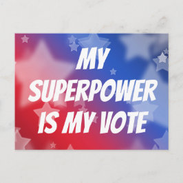 Cartão Postal O meu superpoder é o meu voto