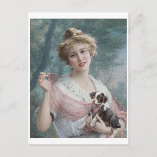 Cartão Postal O Mischievous Puppy (1915) Emile Vernon (Frente)