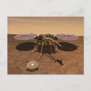 Cartão Postal O módulo de aterrissagem Insight operando na super