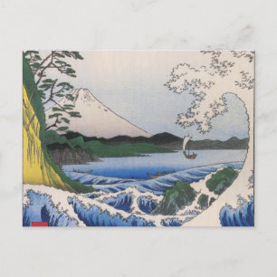 Cartão Postal O Monte Fuji viu da água por volta de 1800