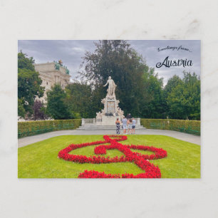 Cartão Postal O Monumento a Mozart em Viena Áustria