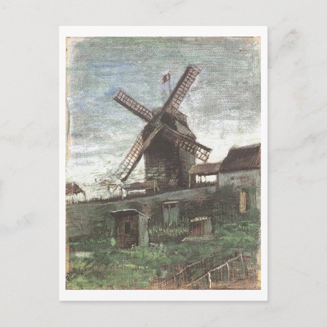 Cartão Postal O Moulin de Blute-Fin, Van Gogh Fine Art (Frente)