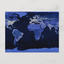 Cartão Postal O Mundo à Noite - Mapa, Espaço
