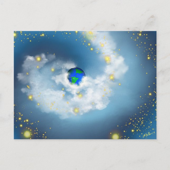 Cartão Postal O Mundo Em Suas Mãos (Frente)