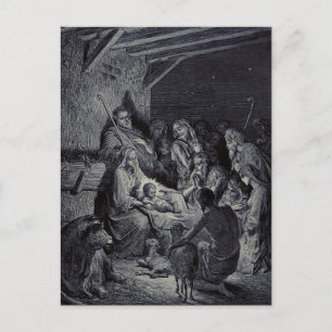 Cartão Postal O Nascimento de Jesus por Gustave Doré Tinta Vitor