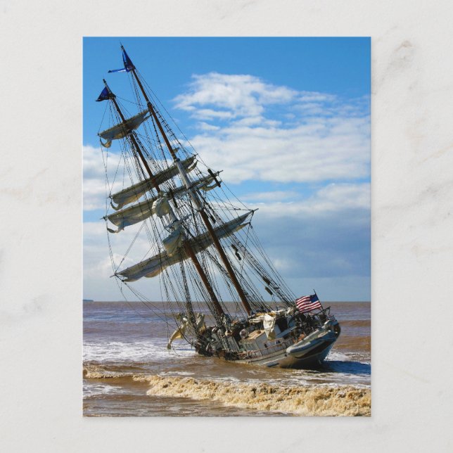 Cartão Postal O navio alto Irving Johnson (Frente)