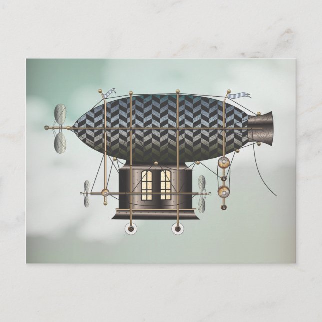 Cartão Postal O Navio Petite Noir Steampunk (Frente)