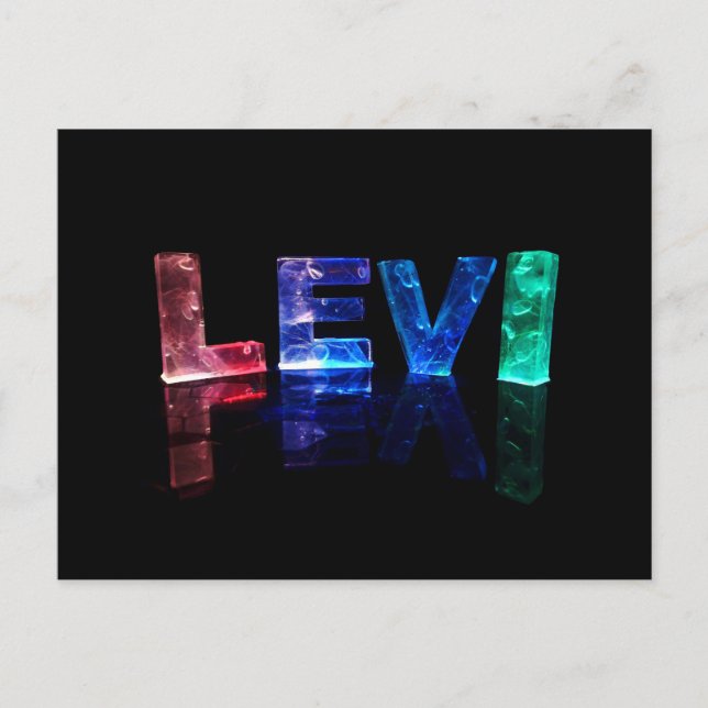 Cartão Postal O nome Levi em luzes 3D (fotografia) (Frente)