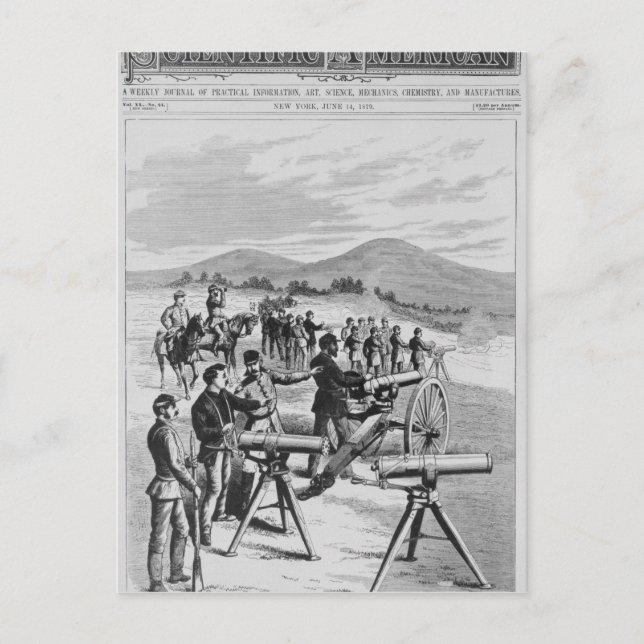 Cartão Postal O novo modelo Gatling Gun (Frente)