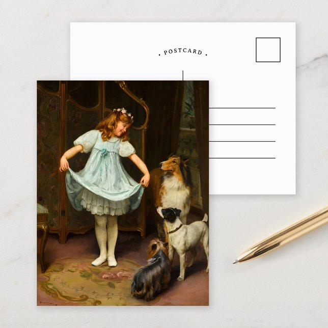 Cartão Postal O Novo Vestido | Arthur John Elsley (Criador carregado)