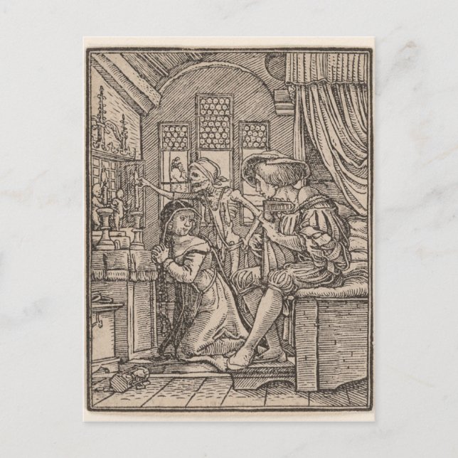 CARTÃO POSTAL O NUN, DA DANÇA DA MORTE (HANS HOLBEIN) (Frente)
