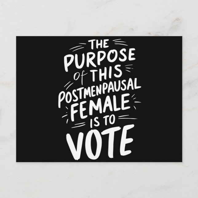 Cartão Postal O Objetivo Deste Posto Menopausal Harris Walz (Frente)
