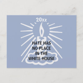 Cartão Postal O ódio não tem lugar na vela da Casa Branca