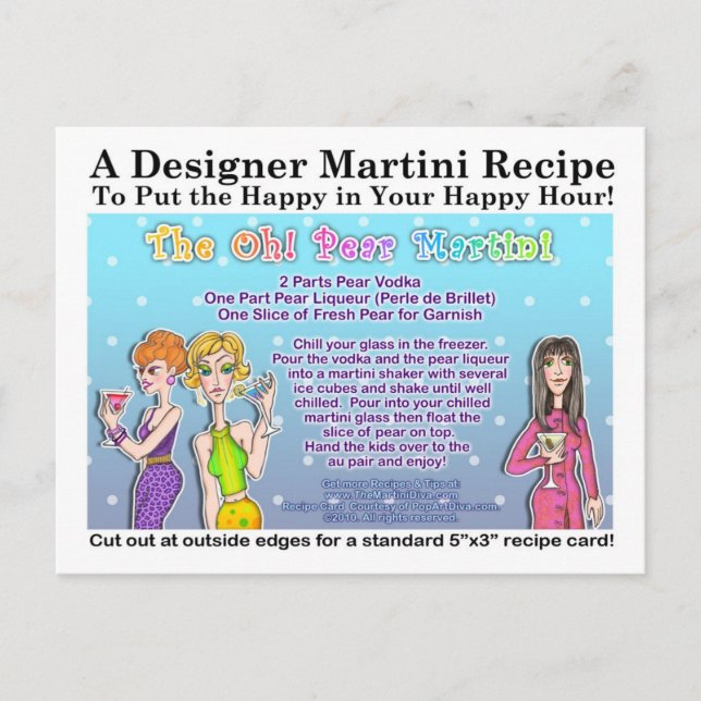Cartão Postal O Oh! Cartão-postal Pear Martini (Frente)