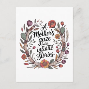 Cartão Postal O Olhar de uma Mãe Guarda Histórias Infinitas