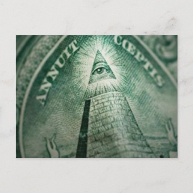 Cartão Postal O olho de Illuminati (Frente)