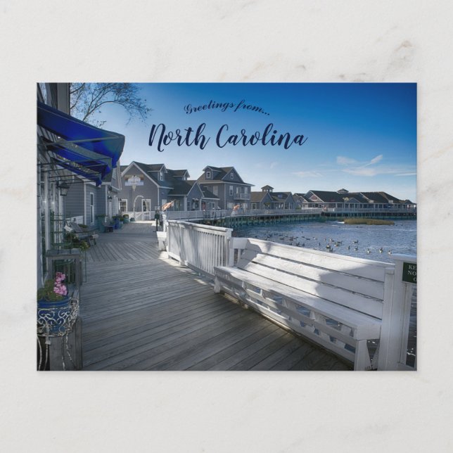 Cartão Postal O Outer Banks Boardwalk Carolina do Norte EUA (Frente)
