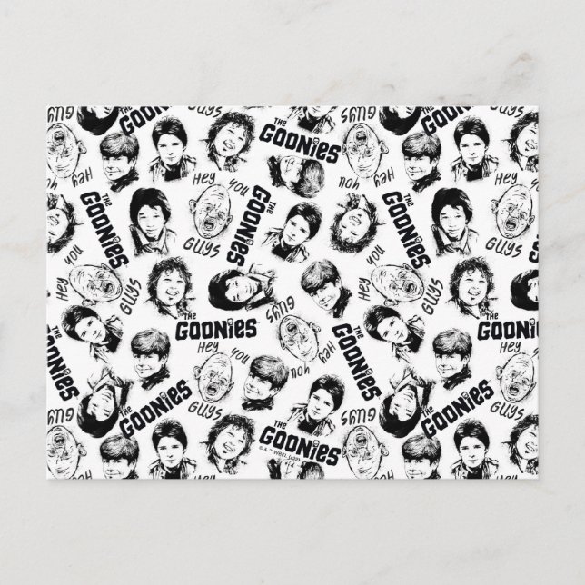 Cartão Postal O Padrão dos Caracteres dos Goonies (Frente)