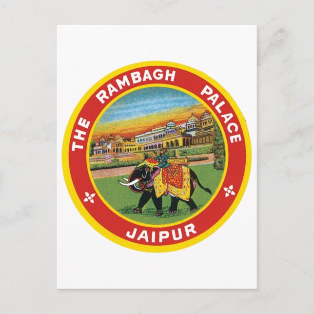 Cartão Postal O Palácio Rambagh Jaipur (Frente)