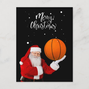 Cartão Postal O Papai Noel de Basquete está jogando no Natal