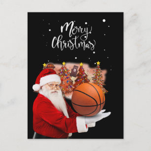Cartão Postal O Papai Noel de Basquete está jogando no Natal