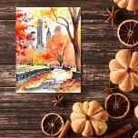 Cartão Postal O parque de Nova Iorque cai aquarela bem desejos<br><div class="desc">O parque de Nova York cai aquarela...  bem,  gostaria de pensar em você. Parque central de Watercolor de Nova Iorque com folhagem amarela deixa caminho</div>
