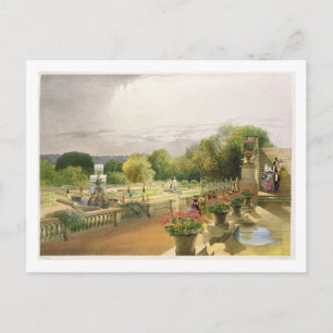 Cartão Postal O Parterre, Harewood House perto de Leeds, pub. po
