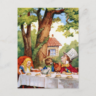 Cartão Postal O Partido do Chá do Mad Hatter em Wonderland