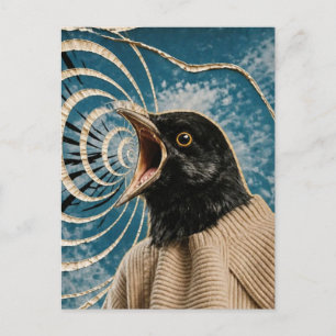 Cartão Postal O Pássaro Preto Gritante