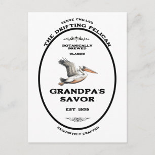 Cartão Postal O Pelican Vintage Apothecary Personalizado
