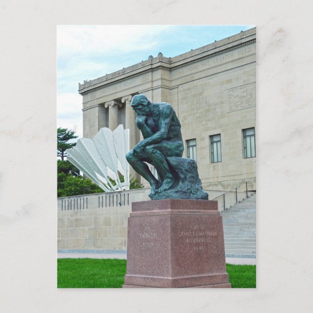 Cartão Postal O Pensador e o Choque, Kansas City, Mo. (Frente)