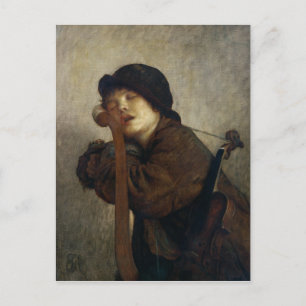 Cartão Postal O Pequeno Violinista Dormindo, 1883