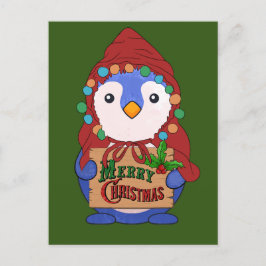 Cartão Postal O pinguim bonitinho deseja o feliz Natal Throw