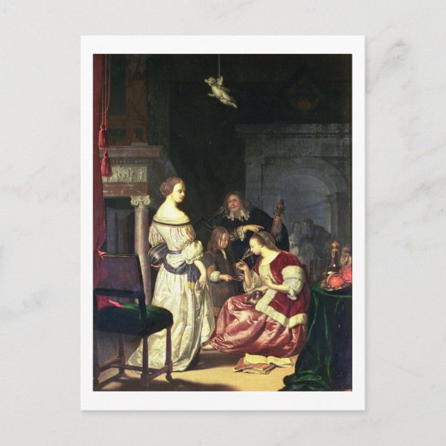 Cartão Postal O Pintor com sua Família, 1675 (óleo no painel) (Frente)