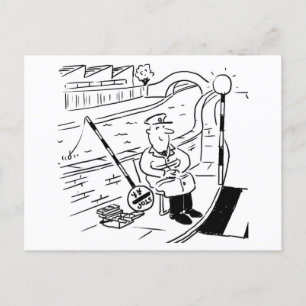 Cartão Postal O pirulito está pescando com seu pirulito