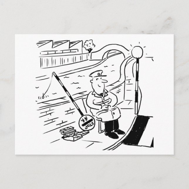 Cartão Postal O pirulito está pescando com seu pirulito (Frente)