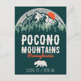 Cartão Postal O Poconos Pennsylvania PA Mountain Gift Retro