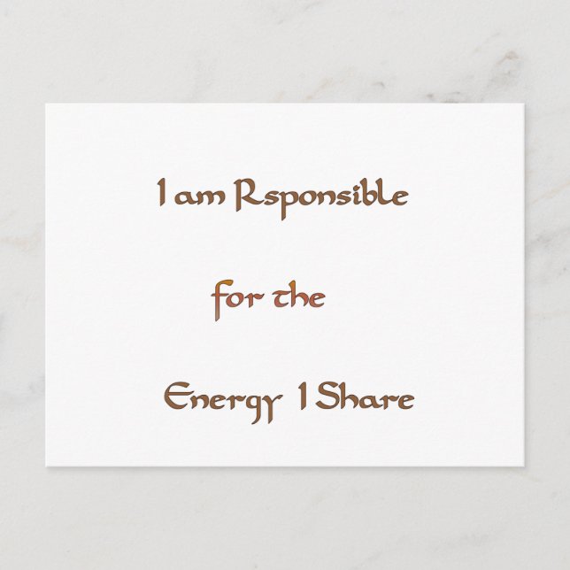 Cartão Postal O Poder Dentro: Energia Importa (Frente)