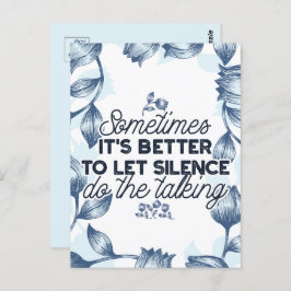 Cartão Postal O poder do silêncio - citação inspiracional