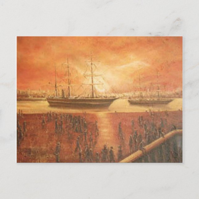 Cartão Postal O pôr do sol no passado (Frente)