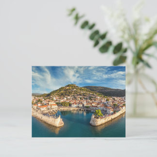 Cartão Postal O porto histórico de Nafpaktos, Grécia