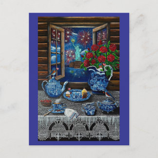 Cartão Postal O Prazer da Hora do Chá da Liberdade!