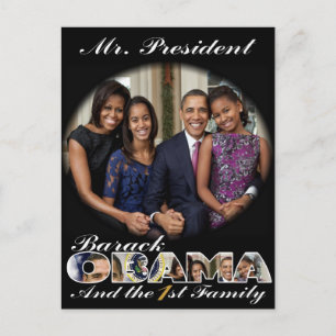 Cartão Postal O PRESIDENTE OBAMA e A PRIMEIRA FAMÍLIA