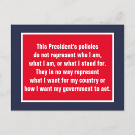 Cartão Postal O Presidente Trump Não Me Representa