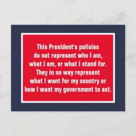 Cartão Postal O Presidente Trump Não Me Representa